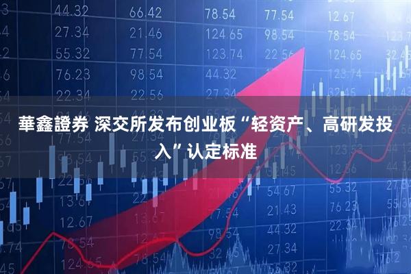 華鑫證券 深交所发布创业板“轻资产、高研发投入”认定标准