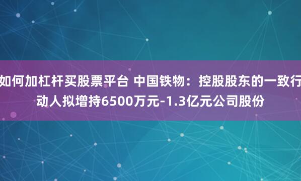 如何加杠杆买股票平台 中国铁物：控股股东的一致行动人拟增持6500万元-1.3亿元公司股份